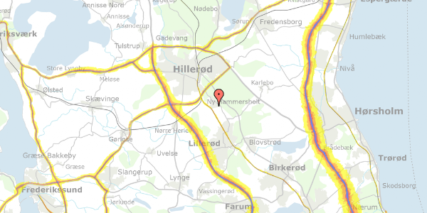 Trafikstøjkort på Leerbjerg Lod 20, 3400 Hillerød