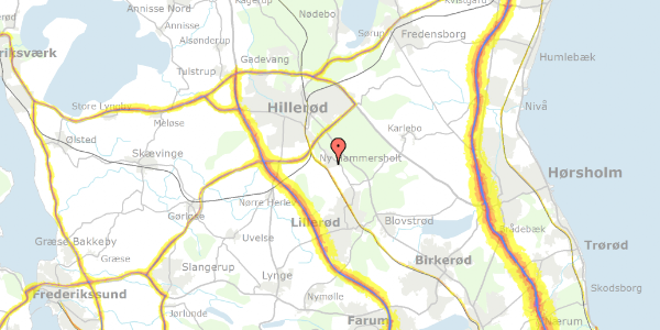 Trafikstøjkort på Leerbjerg Lod 23, 3400 Hillerød