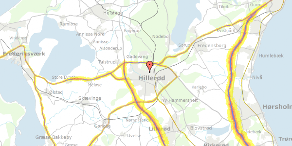 Trafikstøjkort på Selskovvej 50, 3400 Hillerød