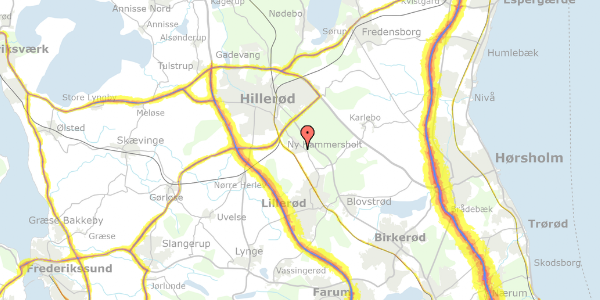 Trafikstøjkort på Slettebjerget 62, 3400 Hillerød