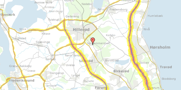 Trafikstøjkort på Slettebjerget 86, 3400 Hillerød