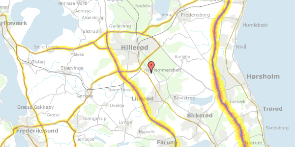 Trafikstøjkort på Slåenbækken 5, 3400 Hillerød