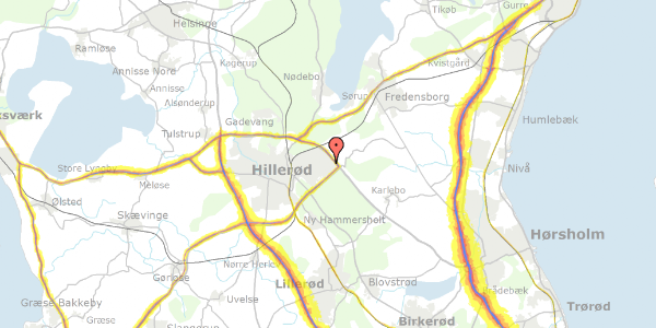 Trafikstøjkort på Smedievej 123, 3400 Hillerød