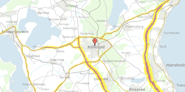 Trafikstøjkort på Stutmestervej 11B, 3400 Hillerød