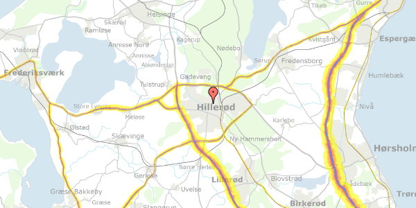 Trafikstøjkort på Stutmestervej 19A, 2. th, 3400 Hillerød