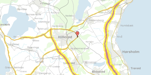 Trafikstøjkort på Tolvkarlevej 53, 3400 Hillerød