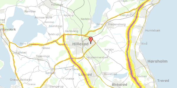 Trafikstøjkort på Ved Skansebakken 2, 3400 Hillerød