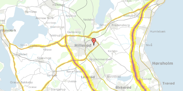 Trafikstøjkort på Ved Skansebakken 5, 3400 Hillerød