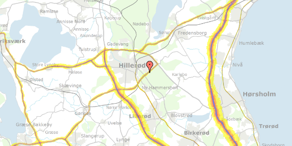 Trafikstøjkort på Ved Store Dyrehave 4, 2. th, 3400 Hillerød