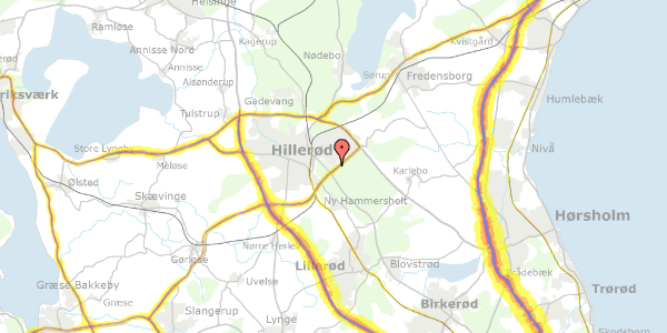 Trafikstøjkort på Ved Store Dyrehave 12, 1. th, 3400 Hillerød