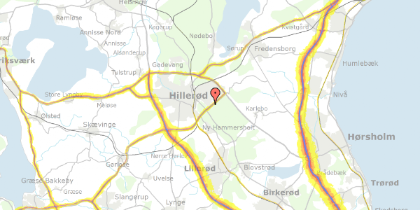 Trafikstøjkort på Ved Store Dyrehave 66, 1. th, 3400 Hillerød