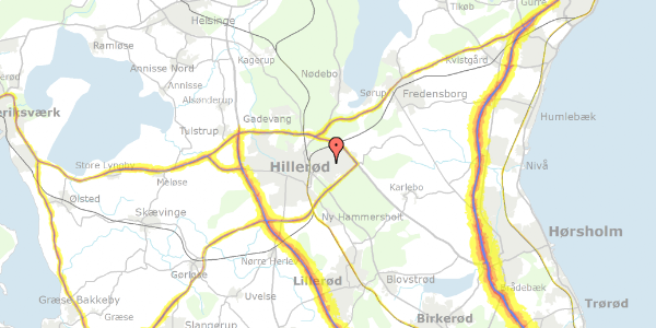 Trafikstøjkort på Æblehaven 3, 3400 Hillerød