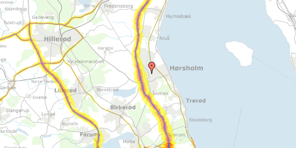 Trafikstøjkort på Ahornvej 3B, st. tv, 2970 Hørsholm