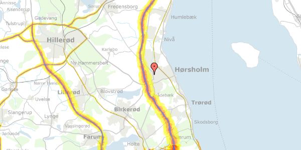 Trafikstøjkort på Ahornvej 46, 2970 Hørsholm