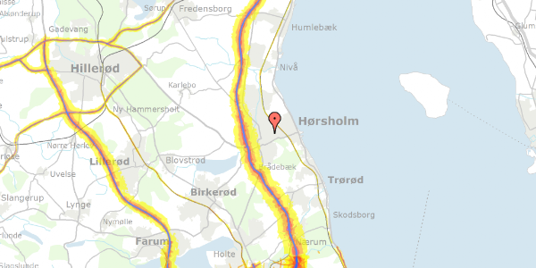 Trafikstøjkort på Akacievej 5, 2970 Hørsholm