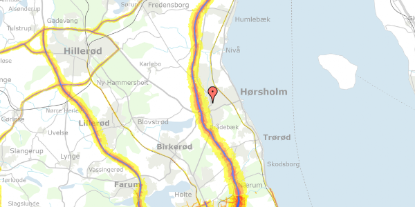 Trafikstøjkort på Anemonevej 6, 2970 Hørsholm