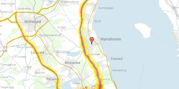 Trafikstøjkort på Annettevej 9, 2970 Hørsholm