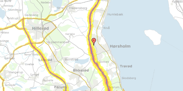 Trafikstøjkort på Bakkehusene 87, 2970 Hørsholm