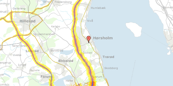 Trafikstøjkort på Bel Colles Alle 2B, 2960 Rungsted Kyst