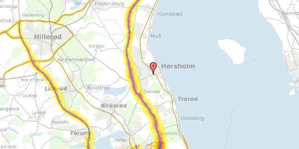 Trafikstøjkort på Bel Colles Alle 2D, 2960 Rungsted Kyst