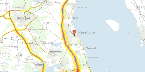 Trafikstøjkort på Bel Colles Alle 8D, 2960 Rungsted Kyst