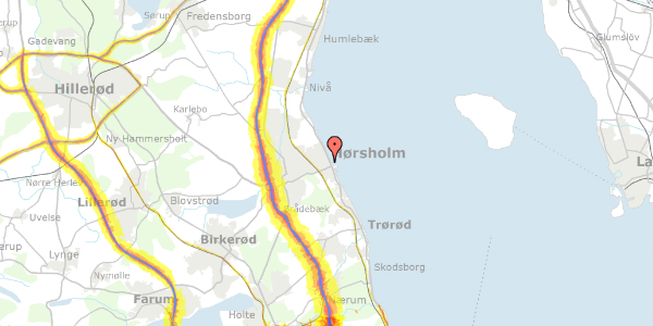 Trafikstøjkort på Bolbrovej 18, 2960 Rungsted Kyst