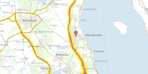 Trafikstøjkort på Egevej 16, 2970 Hørsholm