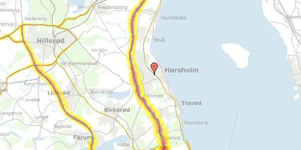 Trafikstøjkort på Esbern Snares Vej 2, 2960 Rungsted Kyst