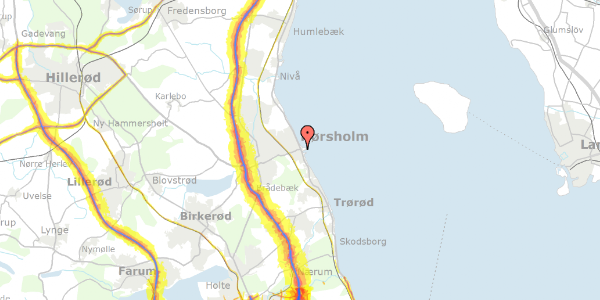 Trafikstøjkort på Ewalds Have 12, st. th, 2960 Rungsted Kyst