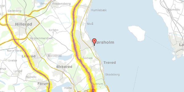 Trafikstøjkort på Ewaldsvej 24, 2960 Rungsted Kyst