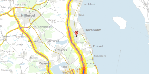 Trafikstøjkort på Gl Hovedgade 12, 1. 38, 2970 Hørsholm