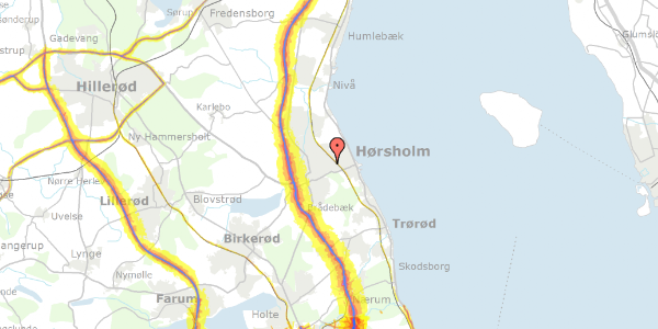 Trafikstøjkort på Gl Vallerødvej 21, 2960 Rungsted Kyst