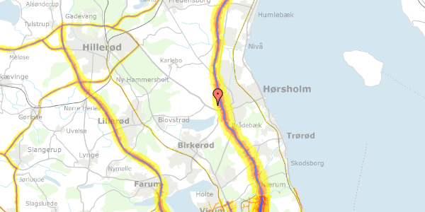 Trafikstøjkort på Grønnegade 31, 2970 Hørsholm