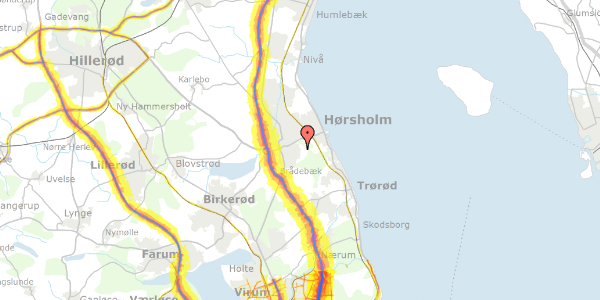 Trafikstøjkort på Grønnevang 61, 2970 Hørsholm