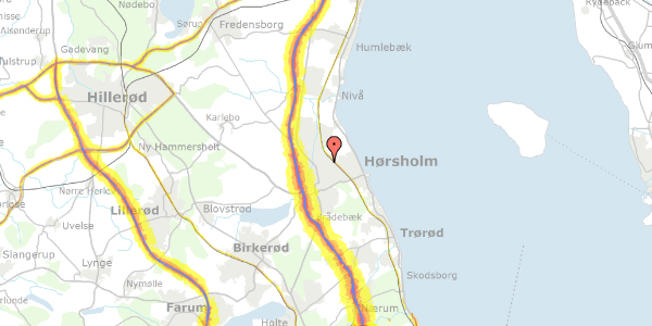 Trafikstøjkort på Gærdesmuttevej 24, 2970 Hørsholm