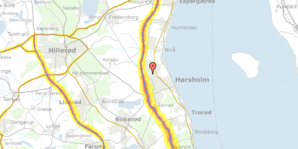 Trafikstøjkort på Holmevænget 25, 2970 Hørsholm