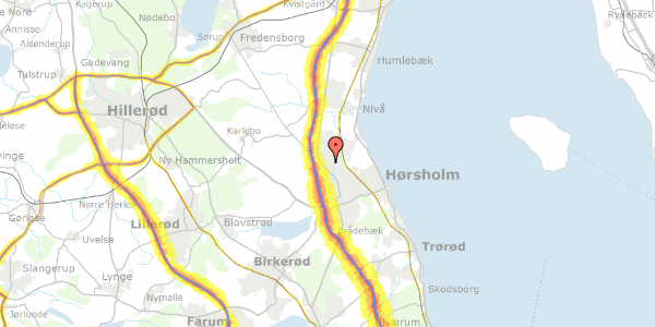 Trafikstøjkort på Holmevænget 35, 2970 Hørsholm