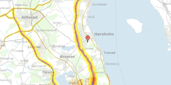 Trafikstøjkort på Højdevang 21, 2970 Hørsholm