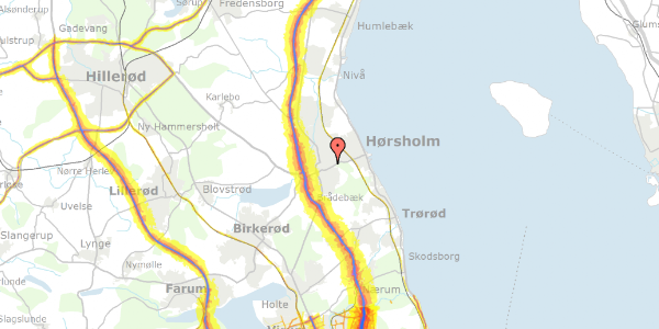 Trafikstøjkort på Hørsholm Park 11, 4. mf, 2970 Hørsholm