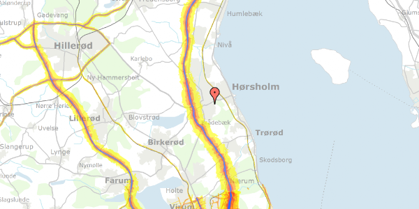 Trafikstøjkort på Mellemvang 5, 2970 Hørsholm