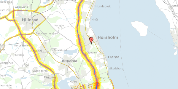 Trafikstøjkort på Mellemvang 23, 2970 Hørsholm