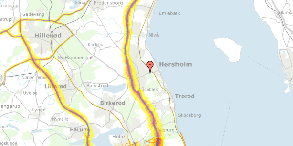 Trafikstøjkort på Opnæsgård 31, 1. tv, 2970 Hørsholm