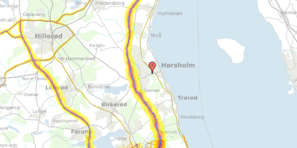 Trafikstøjkort på Opnæsgård 33, st. tv, 2970 Hørsholm