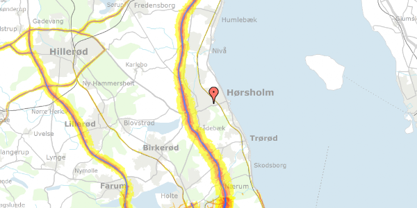 Trafikstøjkort på Opnæsgård 43, 2. th, 2970 Hørsholm