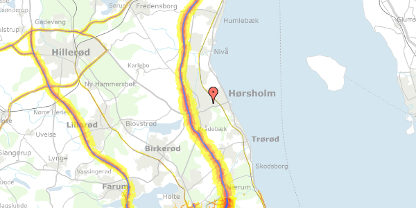 Trafikstøjkort på Opnæsgård 73, st. tv, 2970 Hørsholm