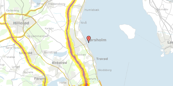 Trafikstøjkort på Rungsted Strandvej 131, 2960 Rungsted Kyst