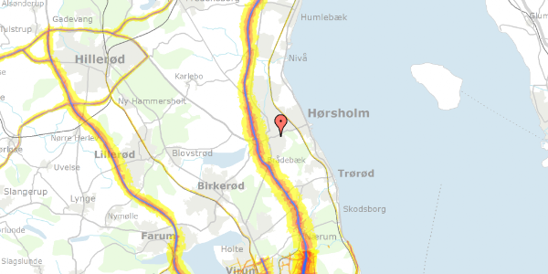 Trafikstøjkort på Rungstedvej 6, st. 4, 2970 Hørsholm