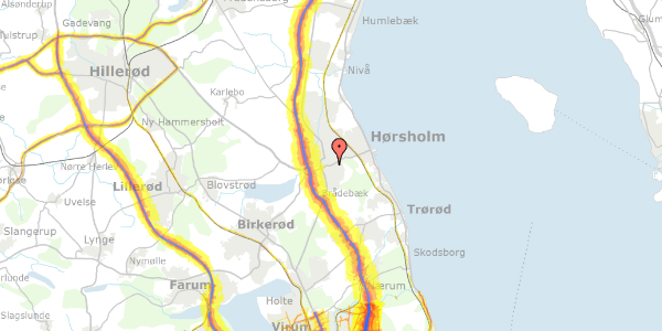 Trafikstøjkort på Rungstedvej 10, 2970 Hørsholm