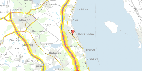 Trafikstøjkort på Rypevej 16, 2970 Hørsholm