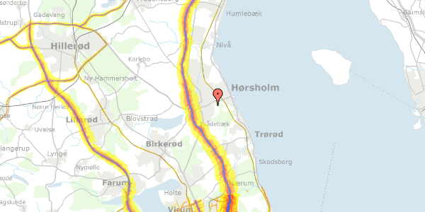 Trafikstøjkort på Sdr. Jagtvej 52, 2970 Hørsholm